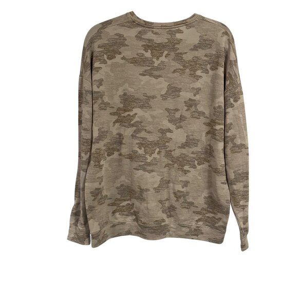 Athleta Pure Luxe Camo Printed Sweatshirt Size M - Picture 3 of 5